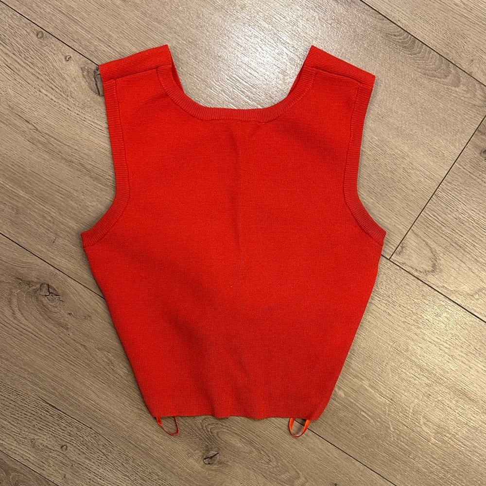Kendall & Kylie Bright Red Knit Tank